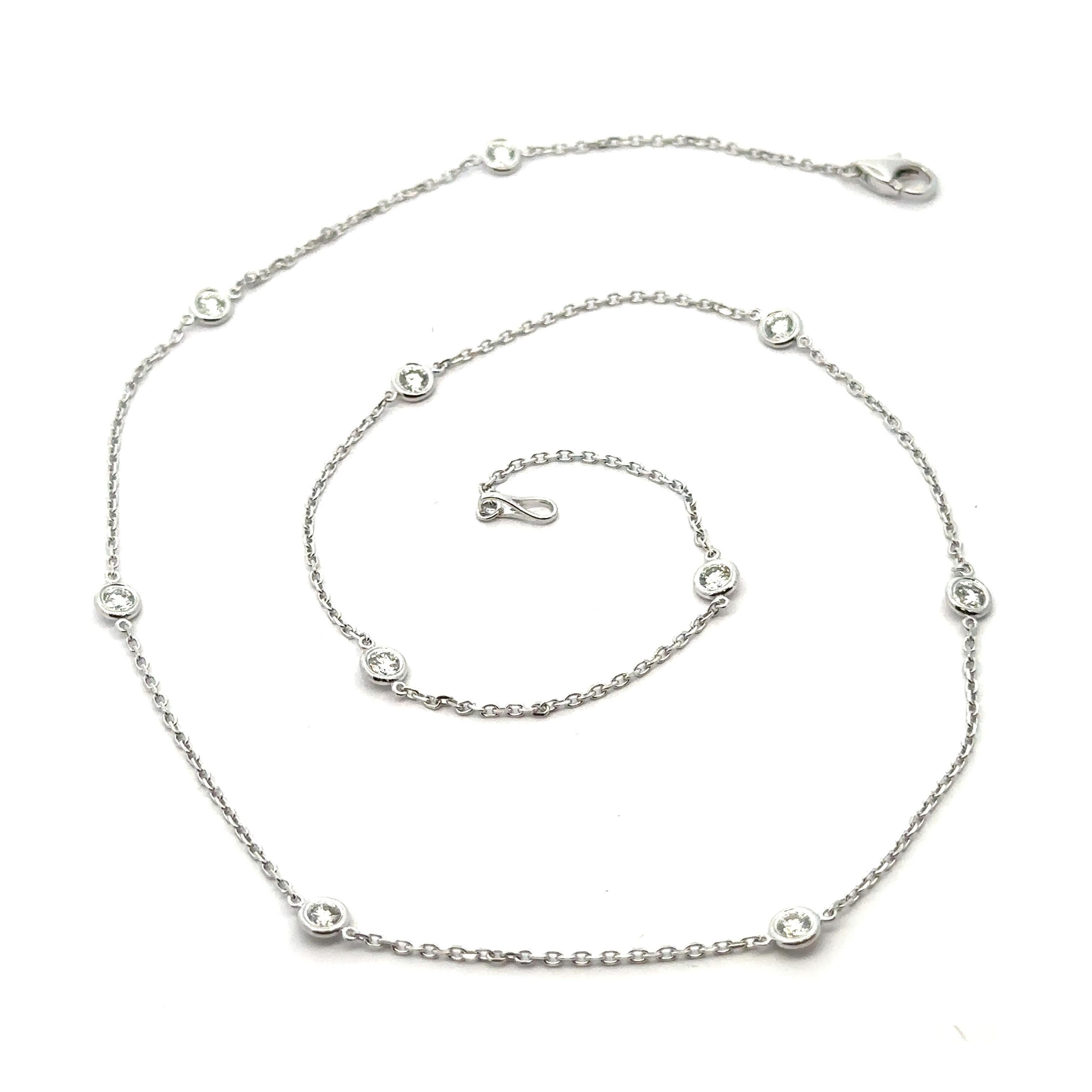 New 14k White Gold 1ctw Round Diamond 17.5