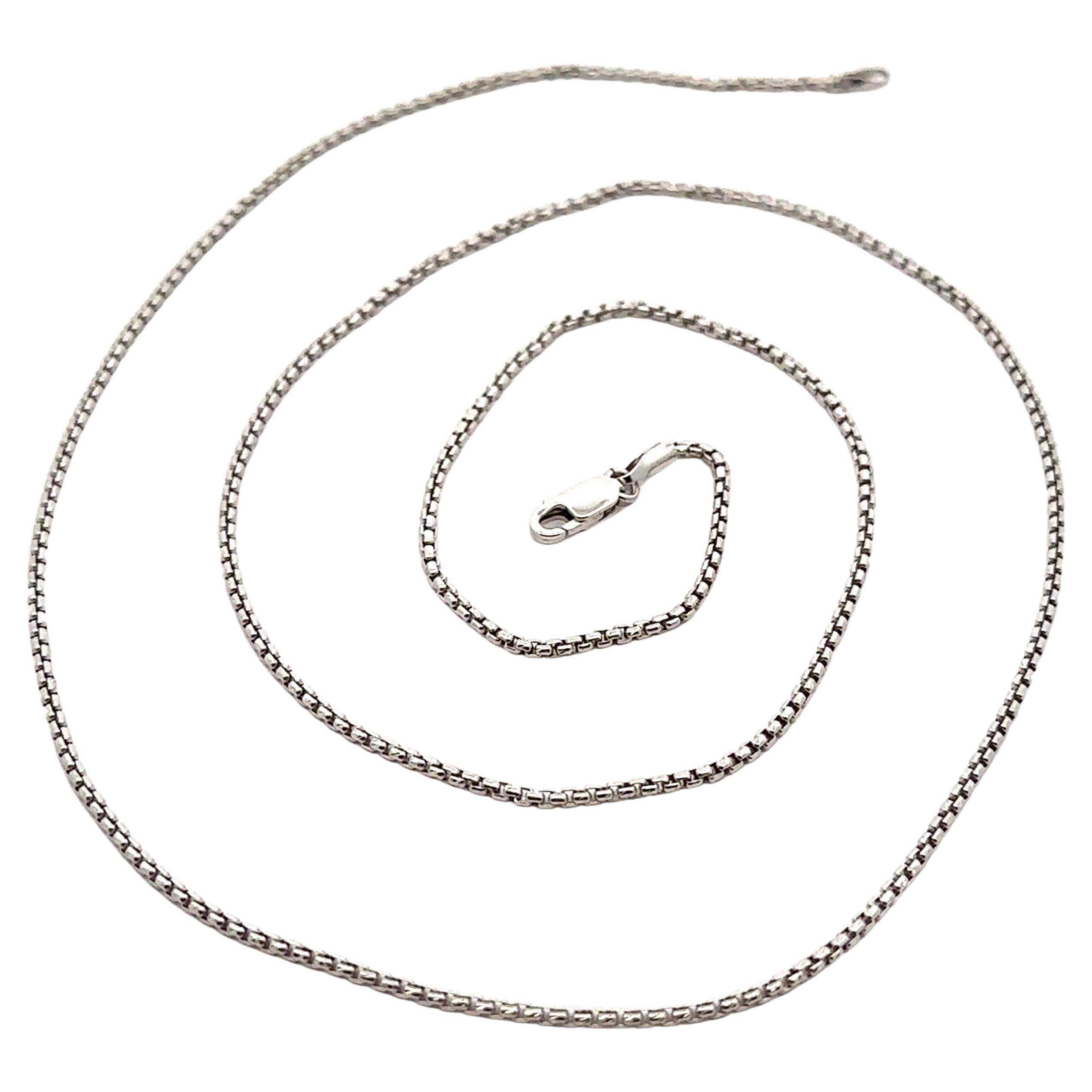 Neu 14k Weißgold 22" 1,2 mm abgeschrägte Schachtel-Gliederkette Halskette