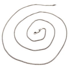 Neu 14k Weißgold 22" 1,2 mm abgeschrägte Schachtel-Gliederkette Halskette