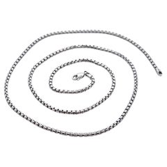 New 14k White Gold 22" 2.2mm Beveled Box Link Chain Necklace