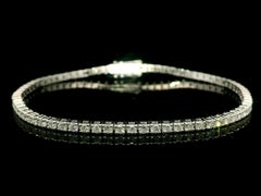 New 14k White Gold 2.60ctw Diamond Classic Line Tennis Bracelet