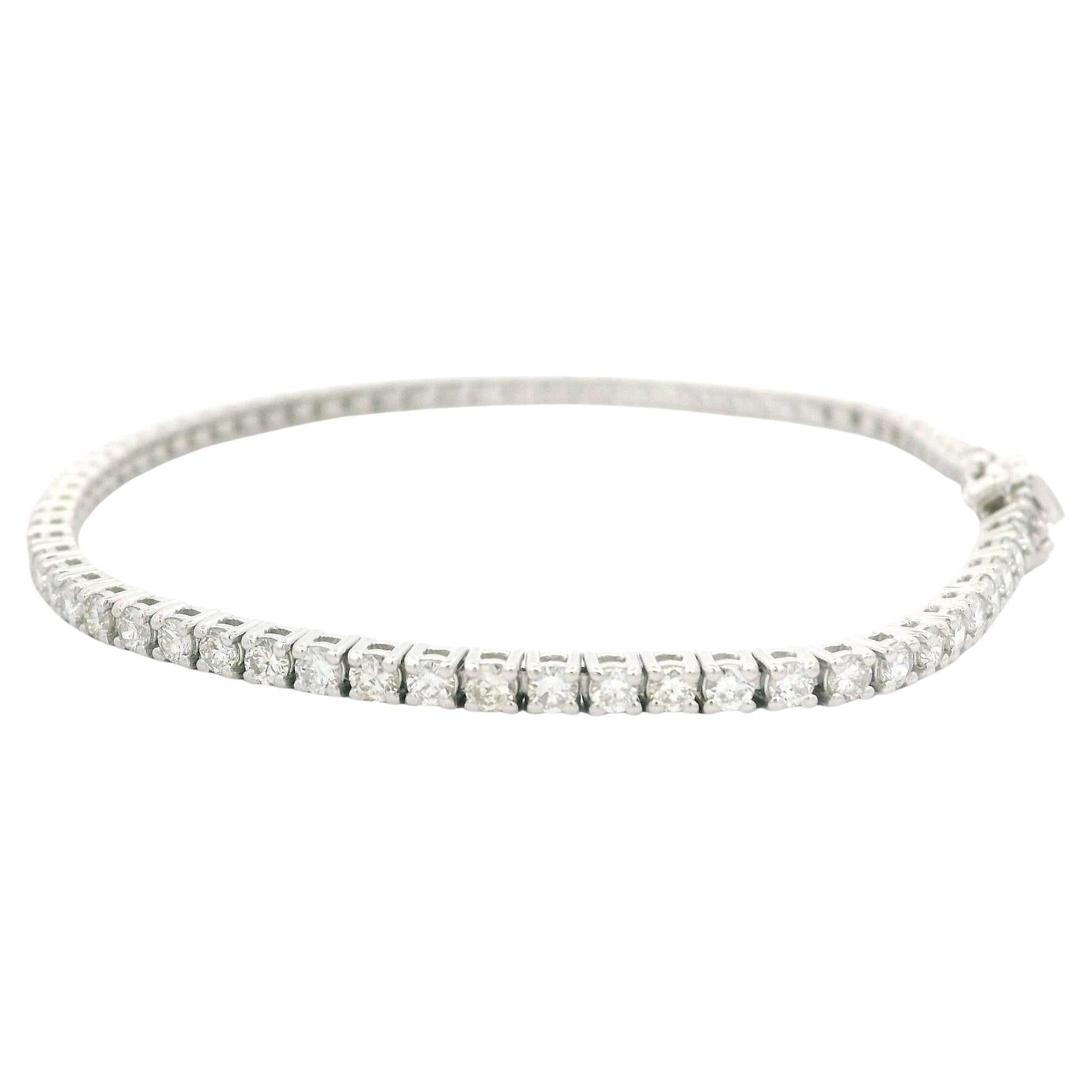Neu 14k Weißgold 2,60ctw Diamant Classic Line Tennisarmband mit klassischer Linie