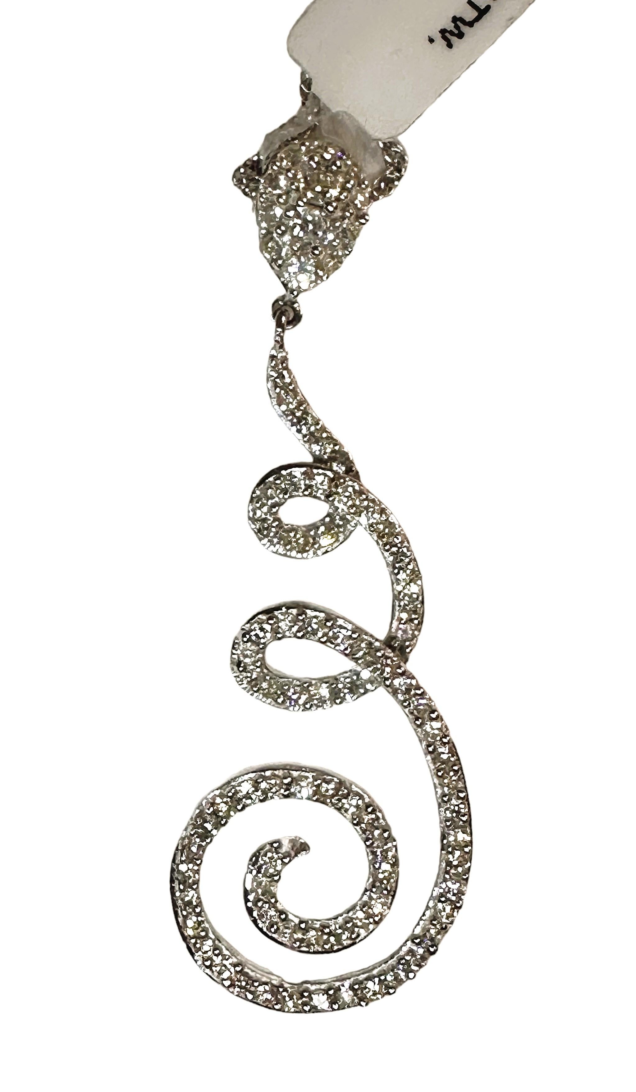 Women's New 14k White Gold .58 Carat Natural Diamond Pendant Necklace - 17.5 Inches