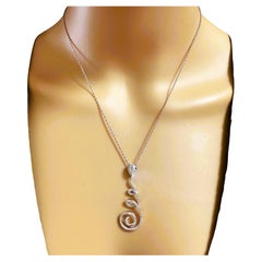 New 14k White Gold .58 Carat Natural Diamond Pendant Necklace - 17.5 Inches
