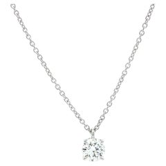 New 14k White Gold GIA .53ct F SI1 Diamond Solitaire Pendant Necklace (Collana con ciondolo solitario)
