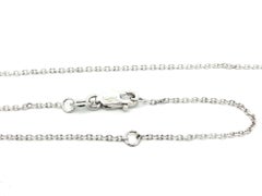 New 14k White Gold Sapphire Round Disk Circle Slide Pendant Necklace