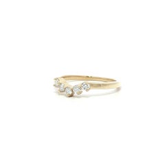 New 14k Yellow Gold 0.25ct Round Diamond U Shaped Curved Stack Wedding Band Ring