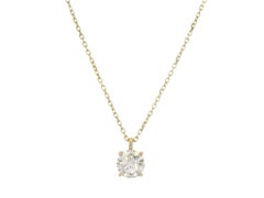 New 14k Yellow Gold 0.51ct Diamond Solitaire Slide Pendant Adjustable Necklace
