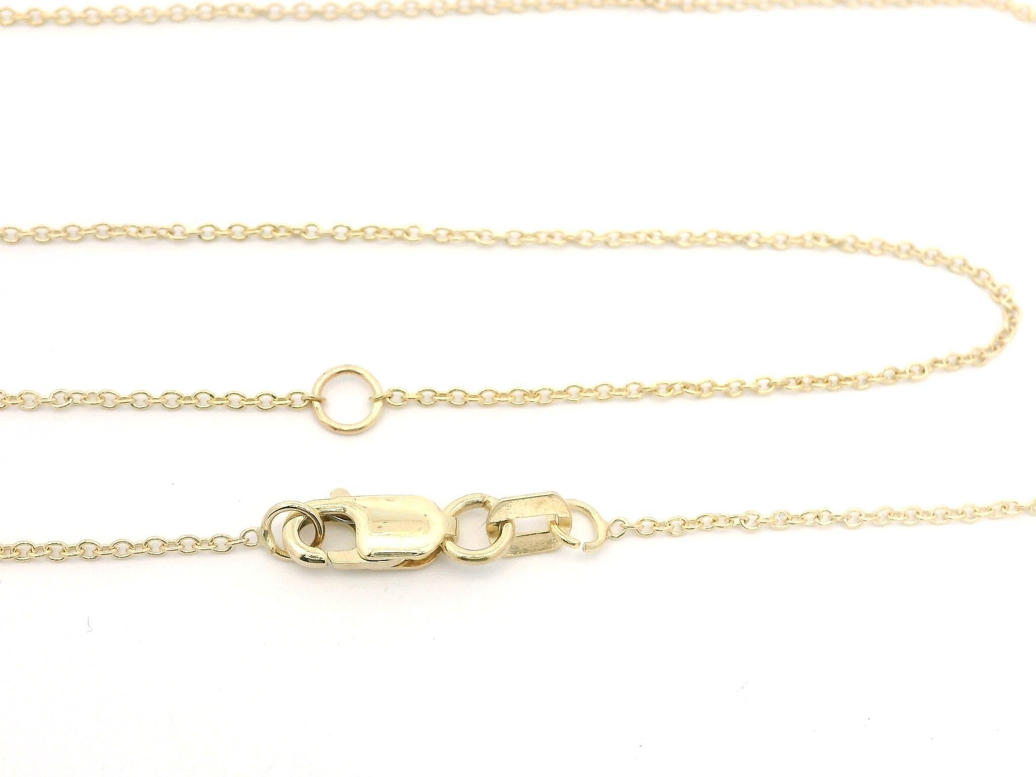Chaîne collier solitaire en or jaune 14 carats avec diamants ronds de 0,64 carat Neuf - En vente à Montclair, NJ