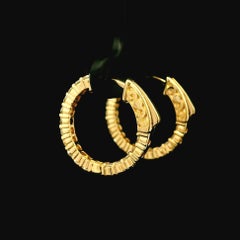 New 14k Yellow Gold 1.22ctw Diamond In & Out Classic Hoop Earrings (orecchini a cerchio classici)
