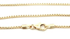 NEW 14k Yellow Gold 1.36mm 20" Long Textured Beveled Box Chain Link Necklace