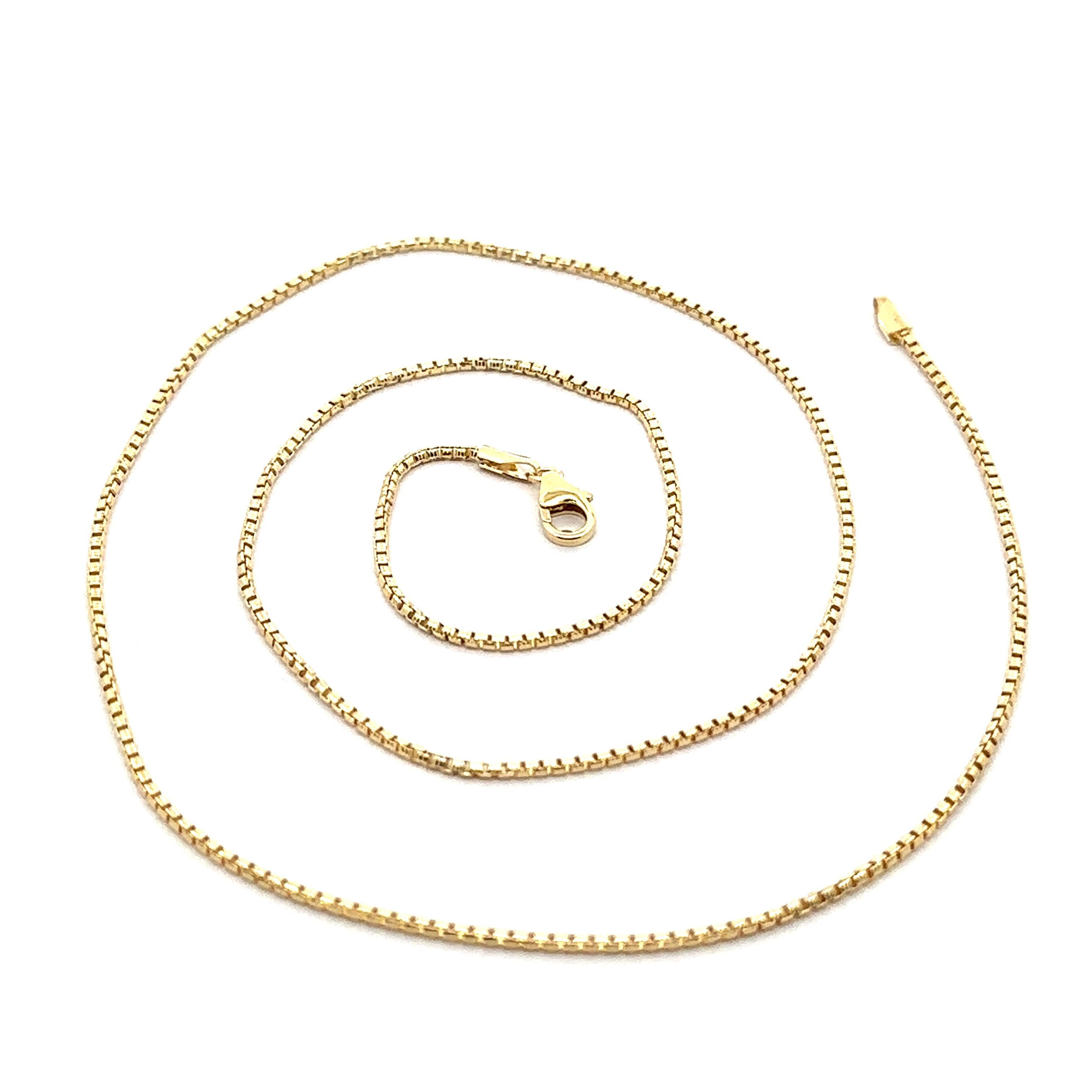 Femenino o masculino NUEVO Collar de eslabones de cadena biselada texturizados de oro amarillo de 14k de 1,36 mm y 20 pulgadas de largo en venta