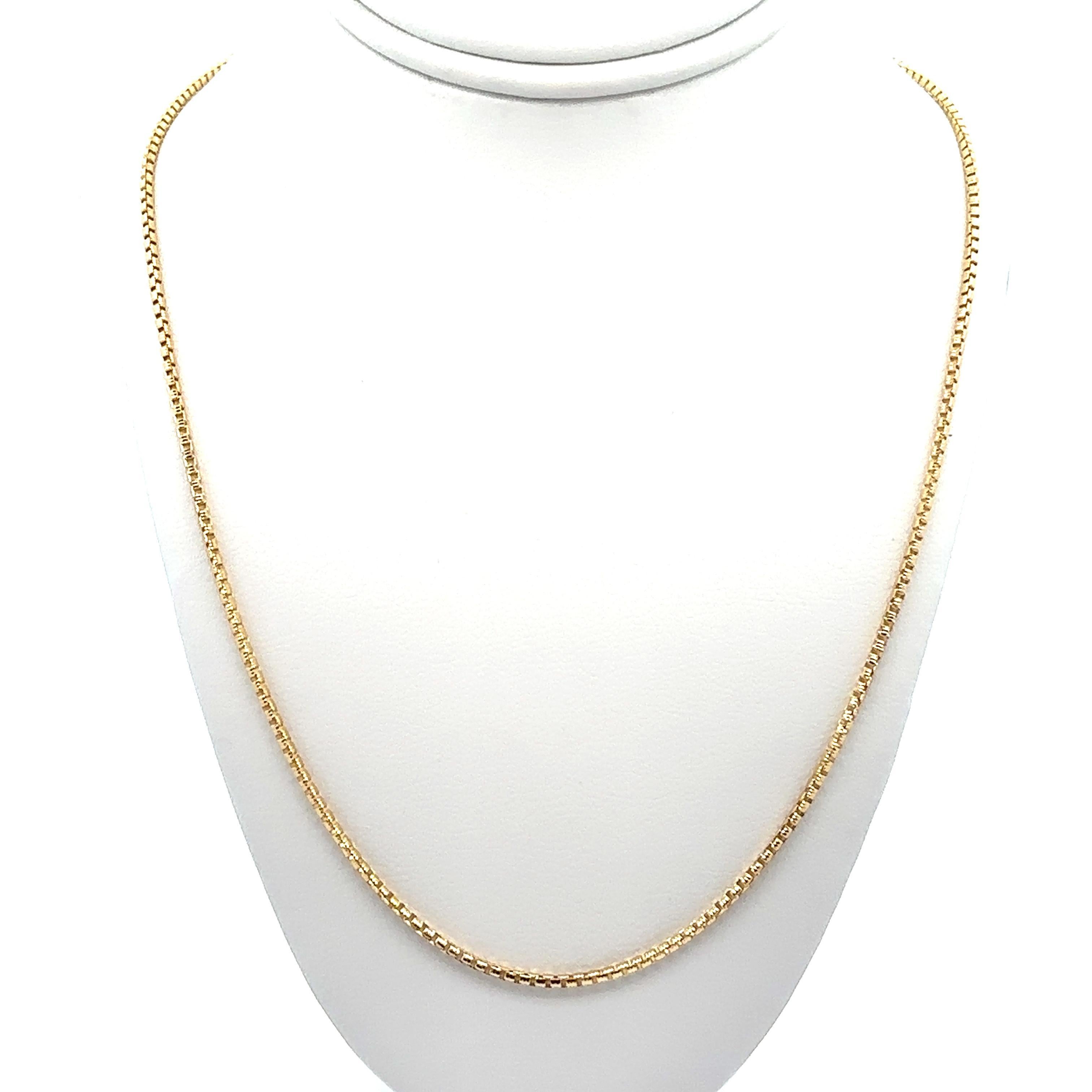 NUEVO Collar de eslabones de cadena biselada texturizados de oro amarillo de 14k de 1,36 mm y 20 pulgadas de largo en venta 2