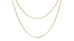 NEW 14k Yellow Gold 1.36mm 20" Long Textured Beveled Box Chain Link Necklace