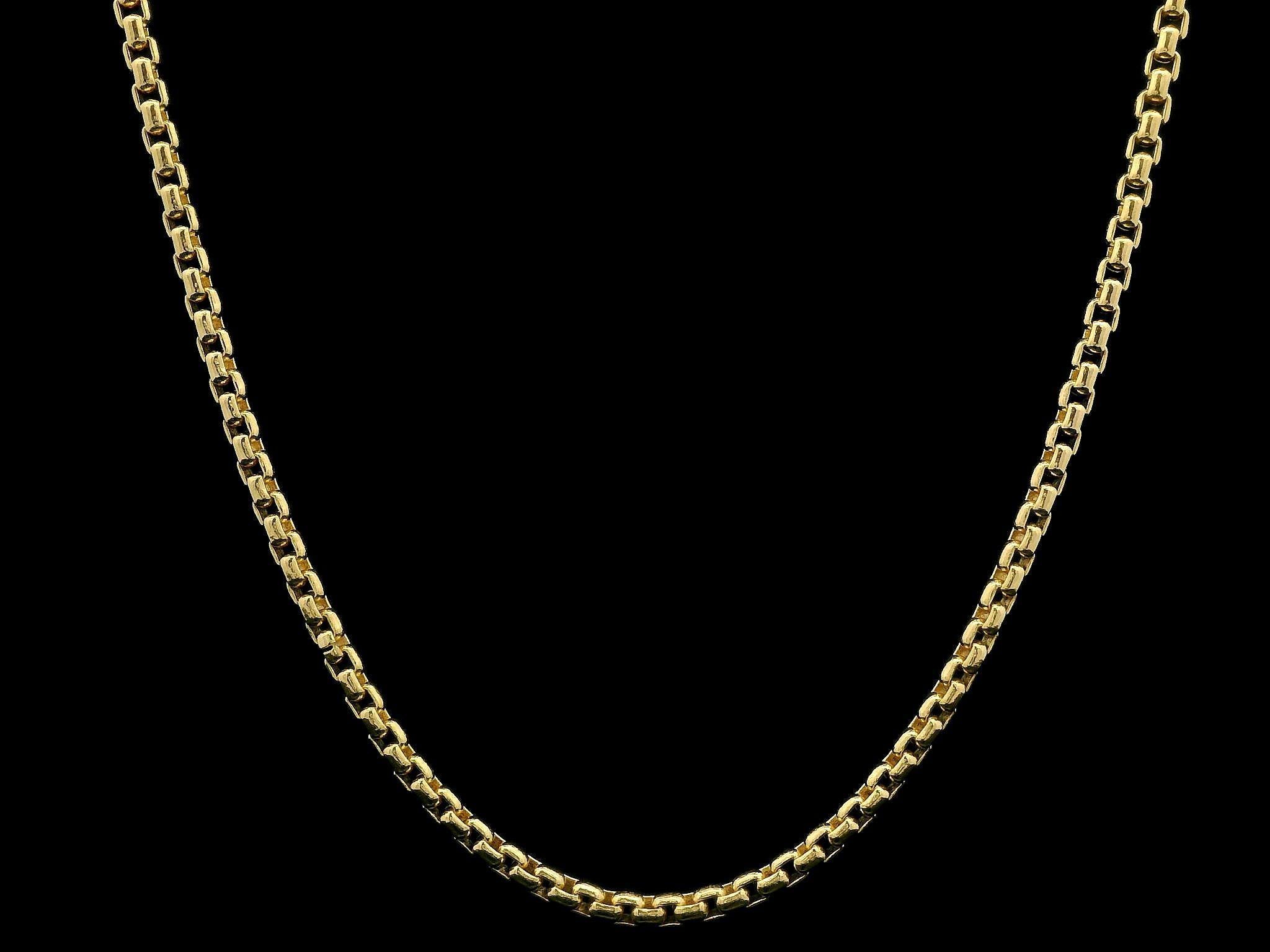 De las mujeres Nuevo Collar de cadena de eslabones biselados de oro amarillo de 14k de 18