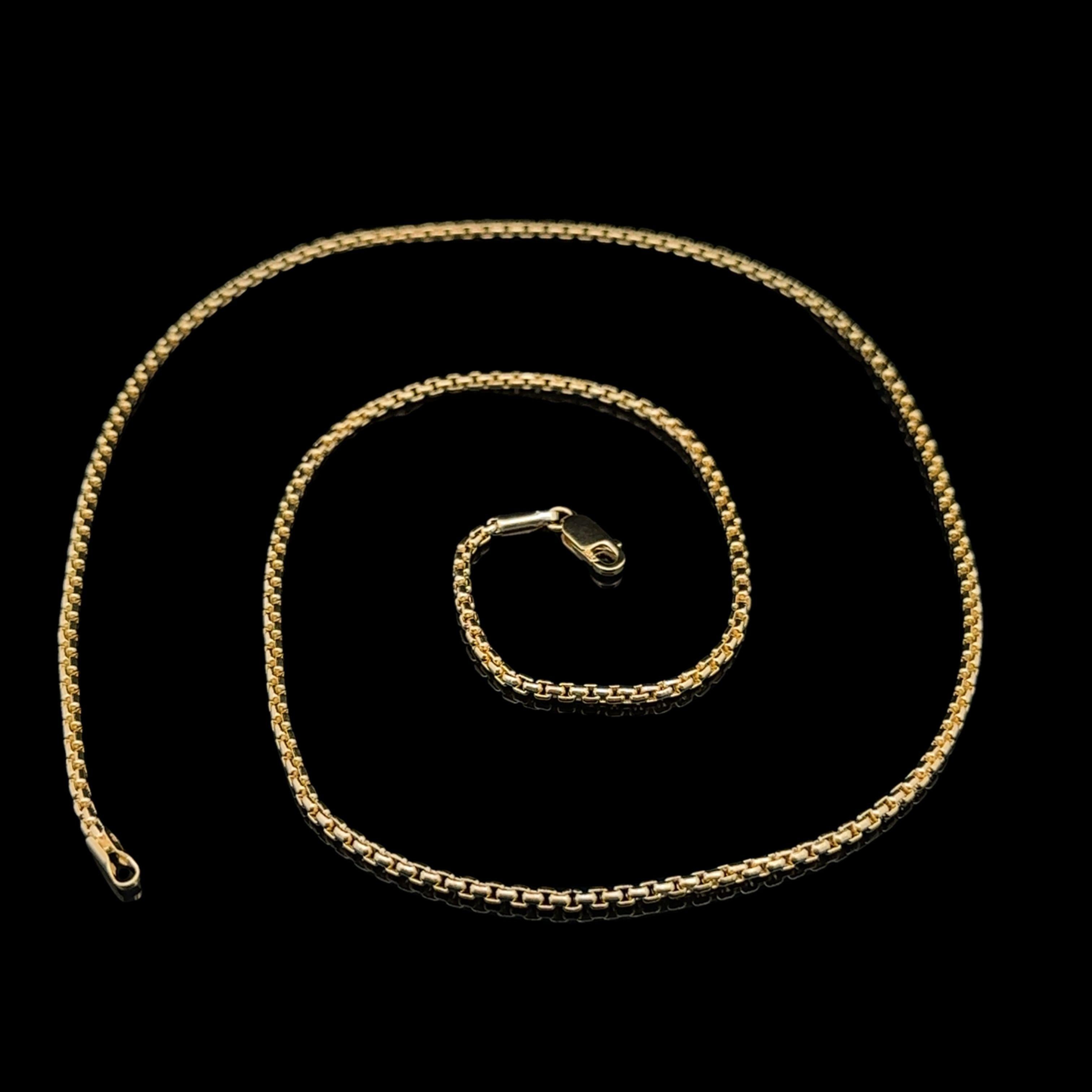 Nuevo Collar de cadena de eslabones biselados de oro amarillo de 14k de 18