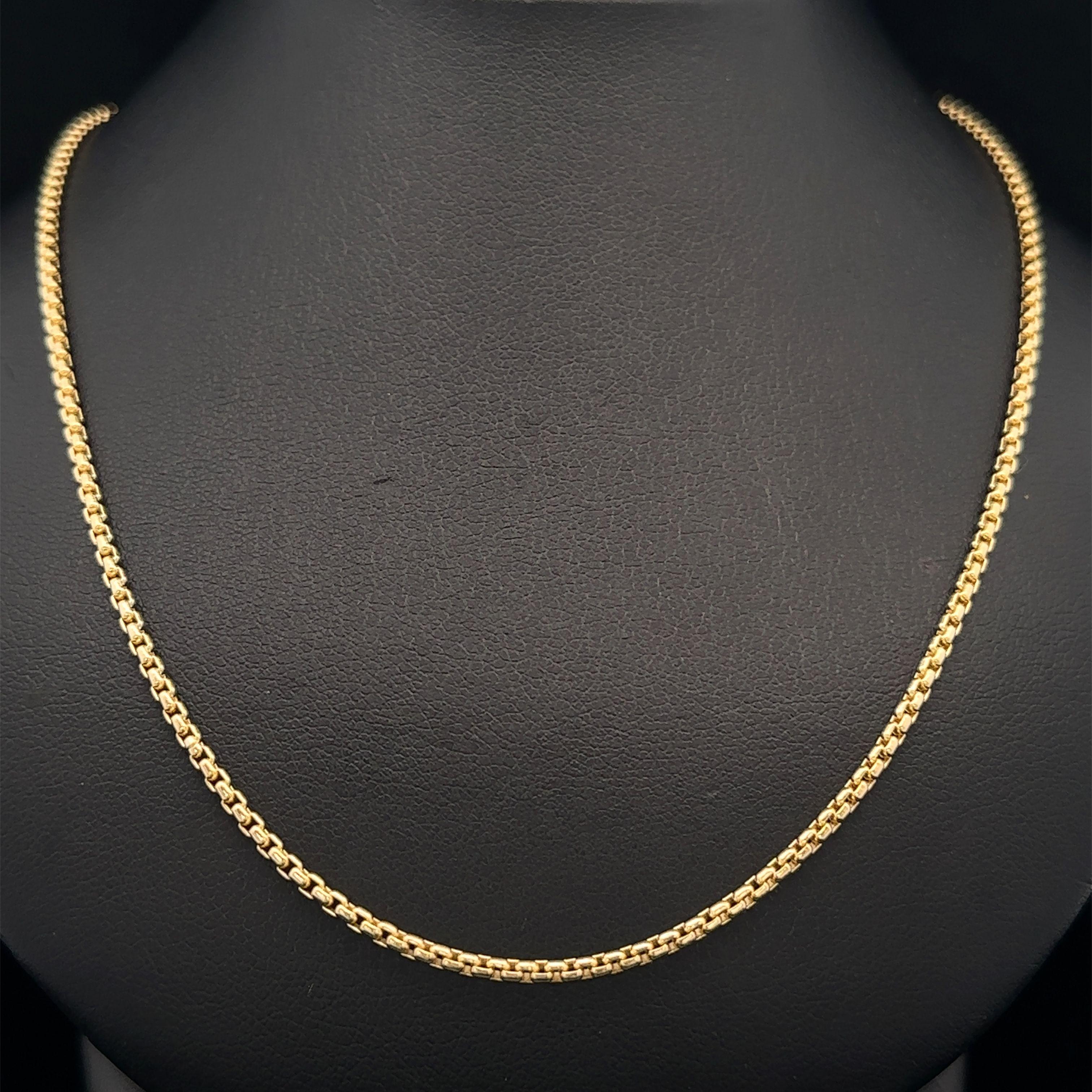 Nuevo Collar de cadena de eslabones biselados de oro amarillo de 14k de 18