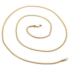 Neu 14k Gelbgold 18" 1,6 mm abgeschrägte Schachtel Gliederkette Halskette
