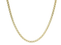 New 14k Yellow Gold 20" 2mm Beveled Box Link Chain Necklace