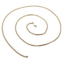 New 14k Yellow Gold 20" 2mm Beveled Box Link Chain Necklace