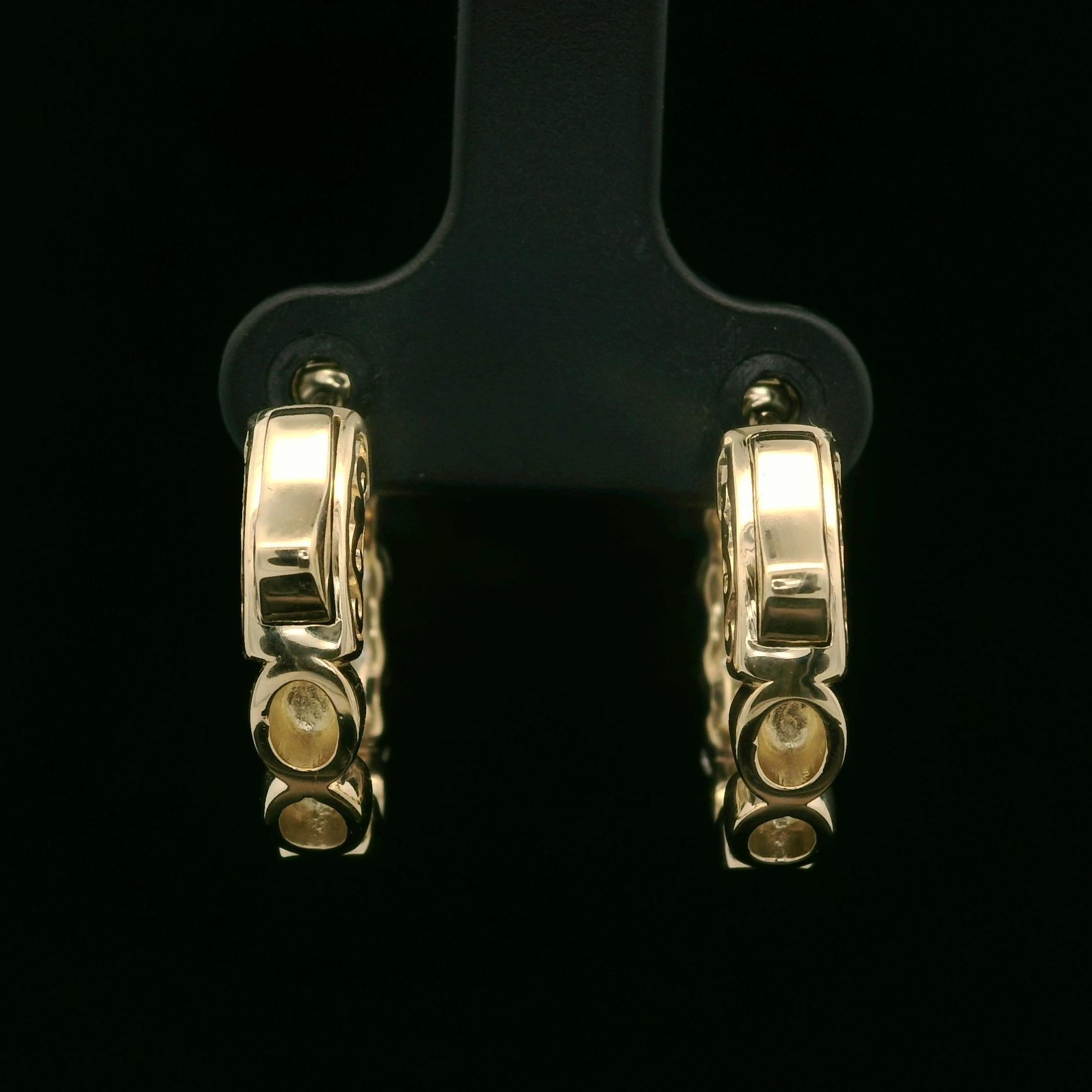Nuevo Oro Amarillo de 14k 2.19ctw 10 Grandes Pendientes Clásicos de Aro Huggie Push en Nuevo estado para la venta en Montclair, NJ