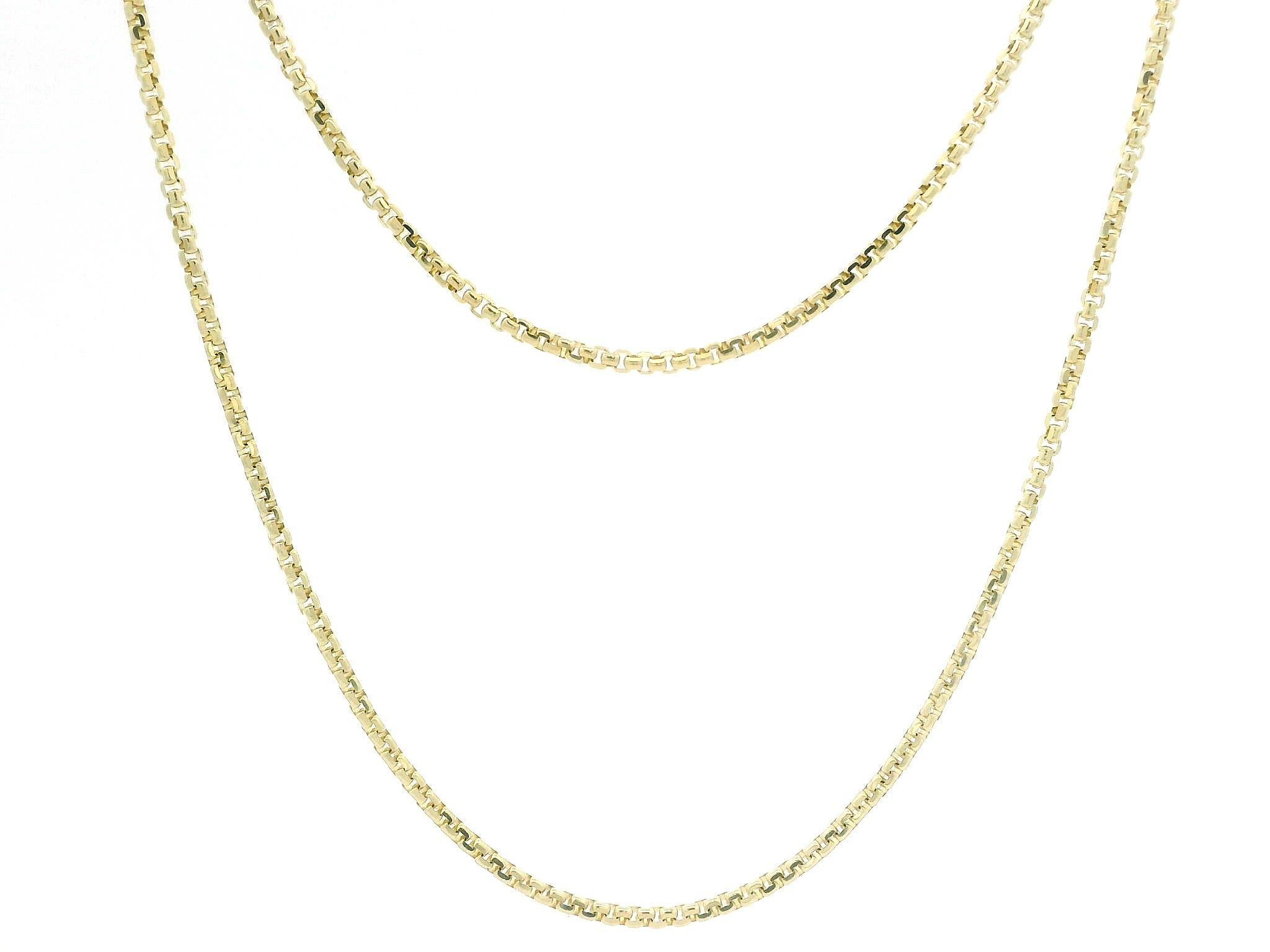 Nouveau collier à maillons en or jaune 14 carats avec boîte biseautée de 0,9 mm 22 pouces Neuf - En vente à Montclair, NJ