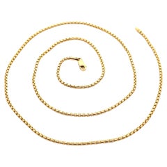 New 14k Yellow Gold 22"  1.6mm Beveled Box Link Chain Necklace
