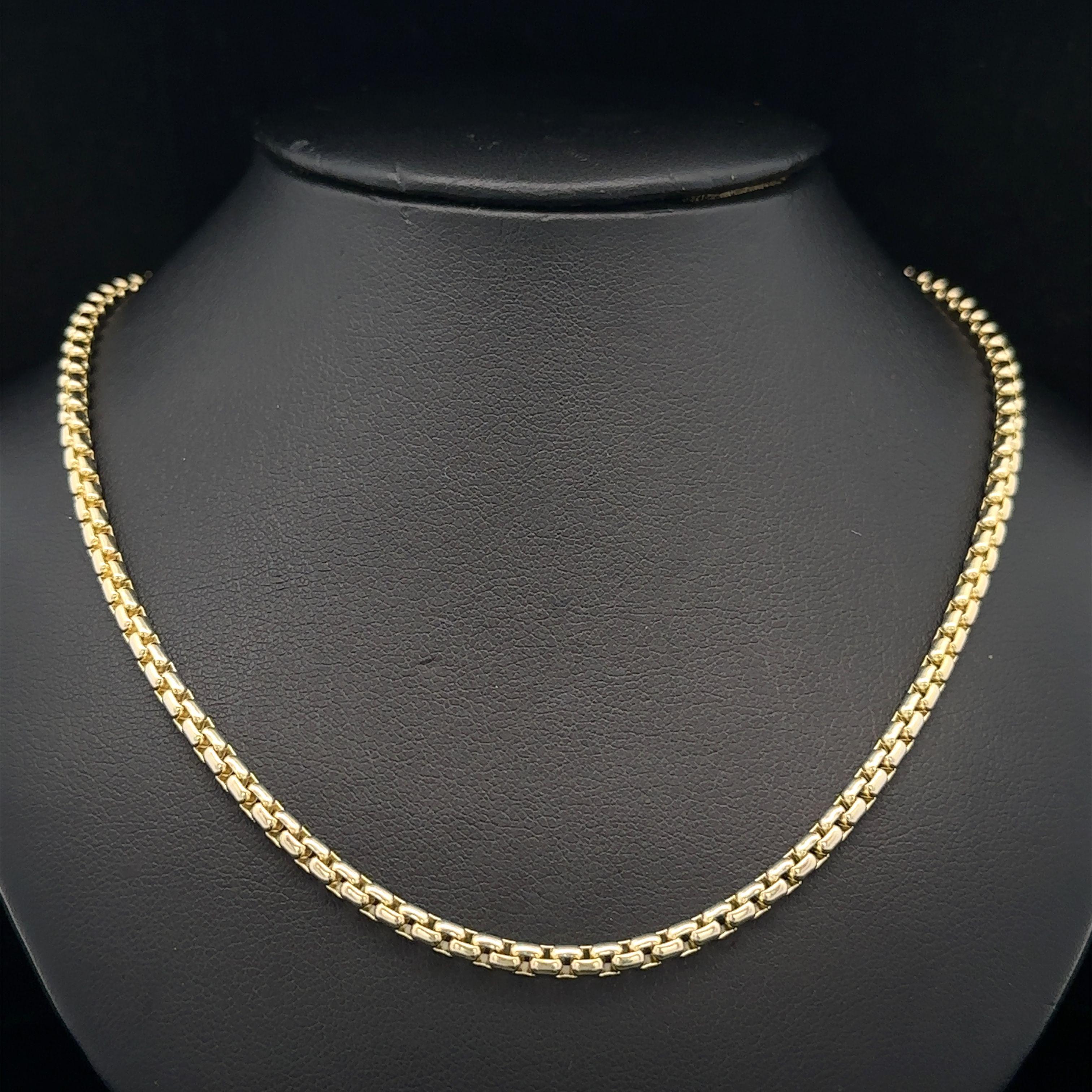 MATERIAL : Or jaune 14k massif
Poids : 28.2 grammes
Type de chaîne : 22