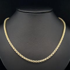 New 14k Yellow Gold 22" 2.7mm Beveled Box Link Chain Necklace