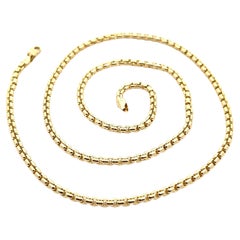 New 14k Yellow Gold 22" 2.7mm Beveled Box Link Chain Necklace