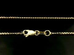 New 14k Yellow Gold 24" 1mm Beveled Box Link Chain Necklace