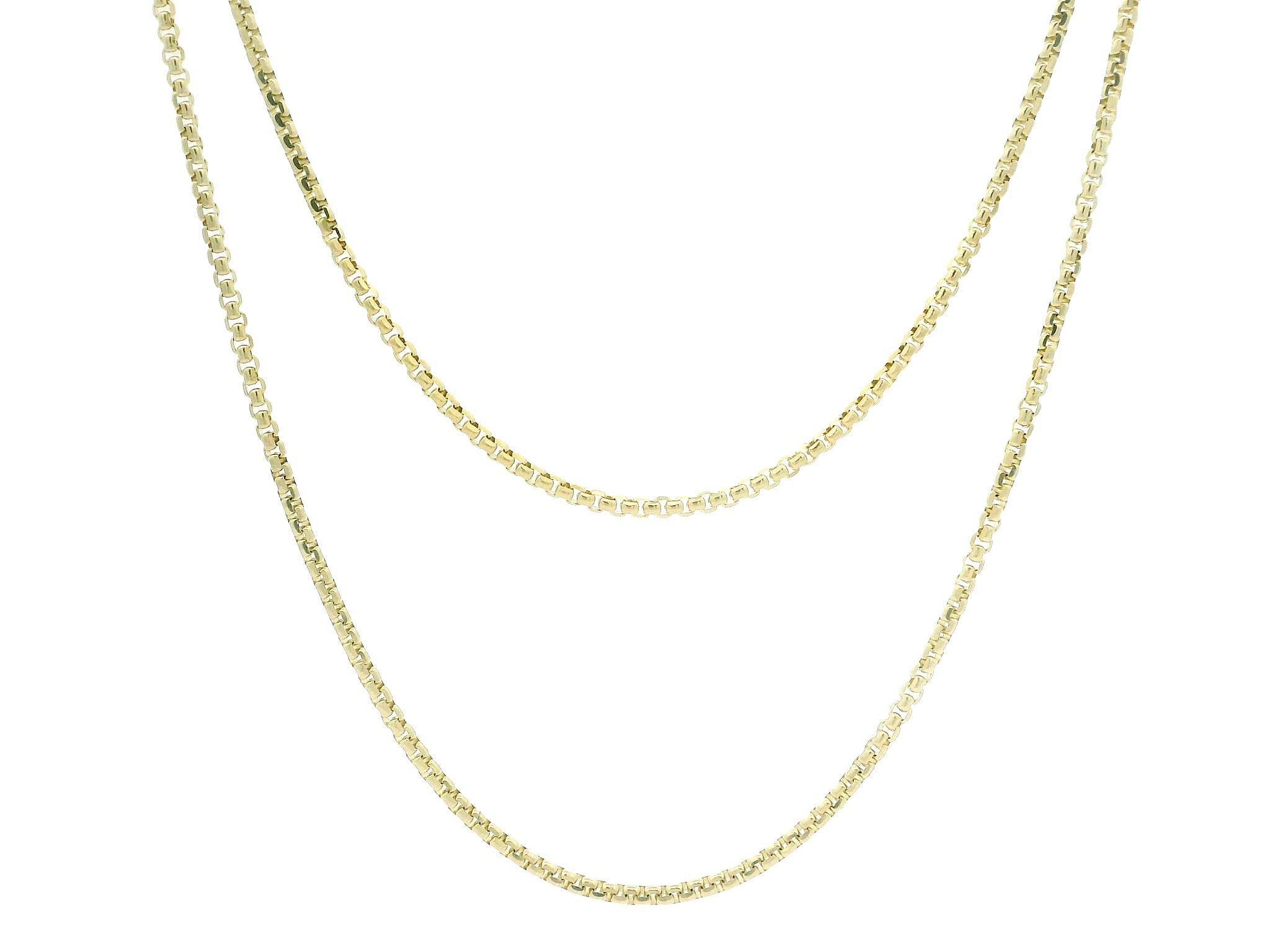 De las mujeres Nuevo Collar de cadena de eslabones biselados de oro amarillo de 14k de 24
