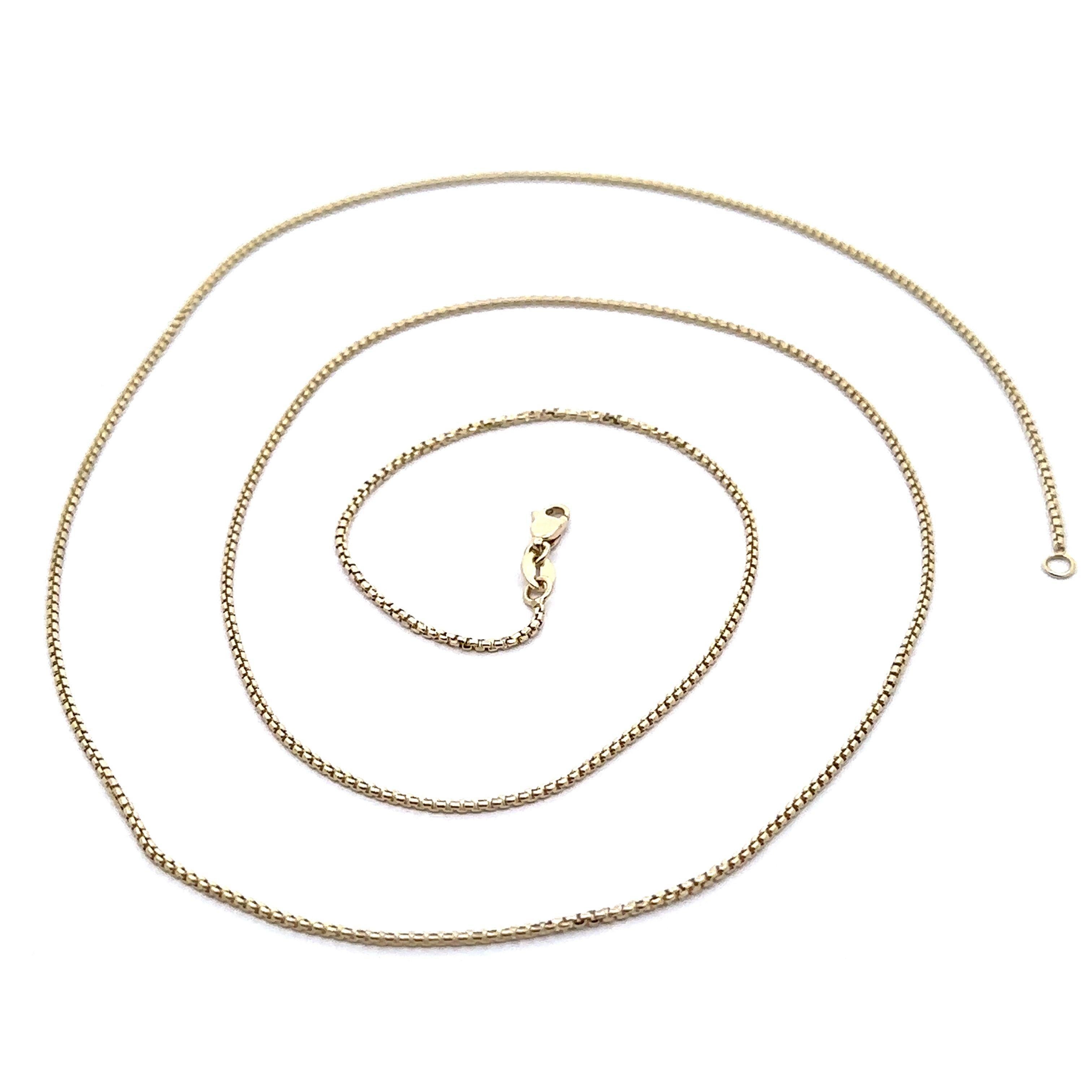 Nuevo Collar de cadena de eslabones biselados de oro amarillo de 14k de 24