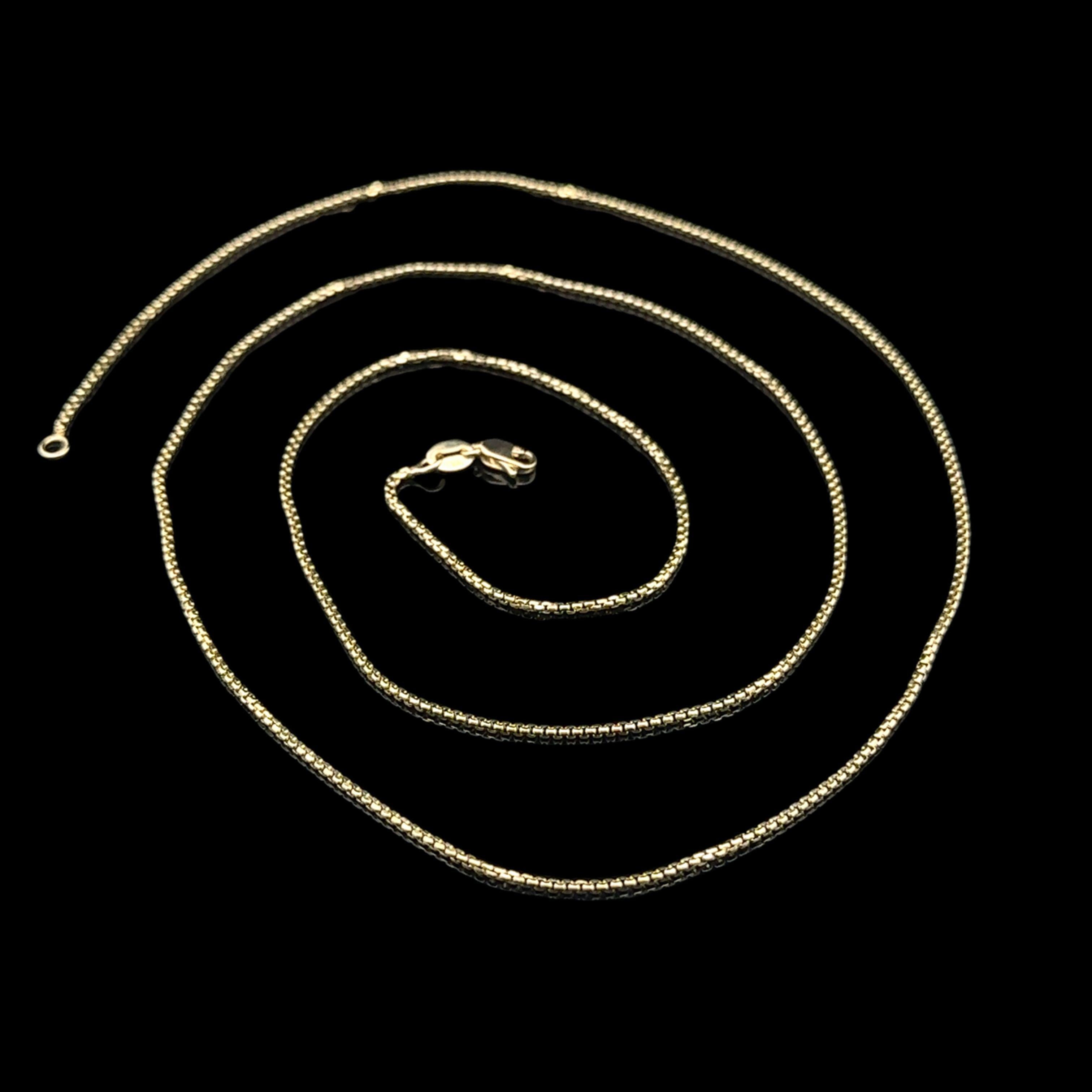 Nuevo Collar de cadena de eslabones biselados de oro amarillo de 14k de 24