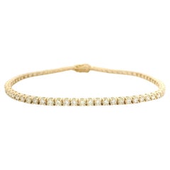 New 14k Yellow Gold 2.65ctw Round Brilliant Diamond Classic Tennis Line Bracciale