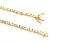 New 14k Yellow Gold 2.85ctw Diamond Classic Line Tennis Link Bracelet