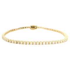 Nueva pulsera de eslabones de tenis de oro amarillo de 14 quilates con 2,85 quilates de diamantes de la línea clásica