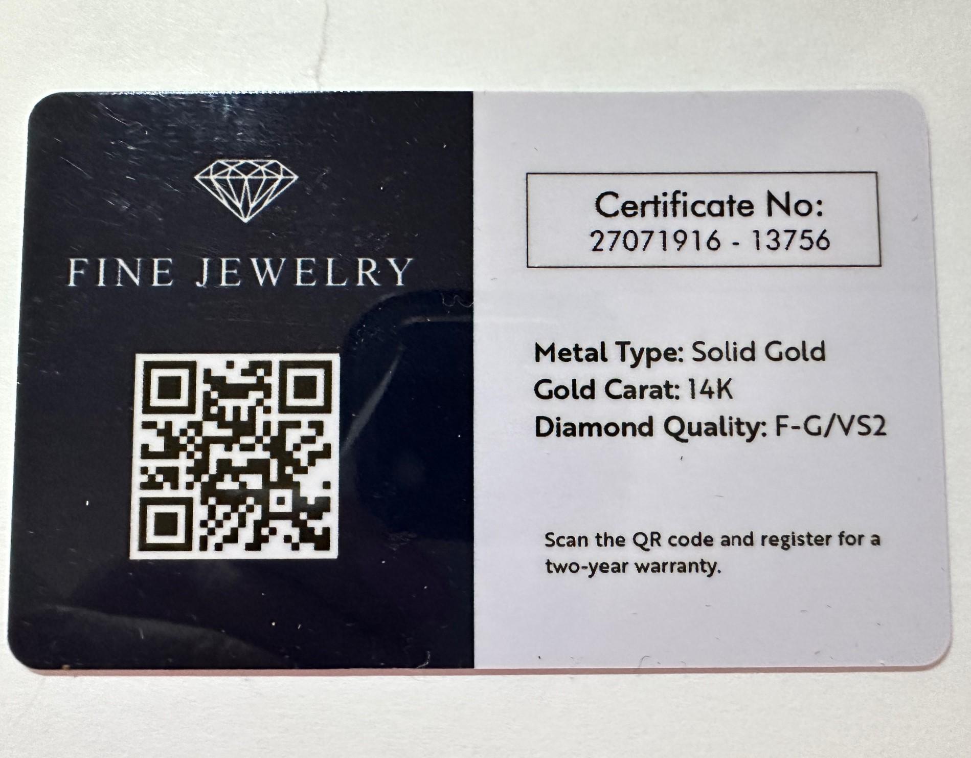 Neu 14k Gelbgold 5 Steine Diamanten by the Yard Halskette mit Zertifikat 4