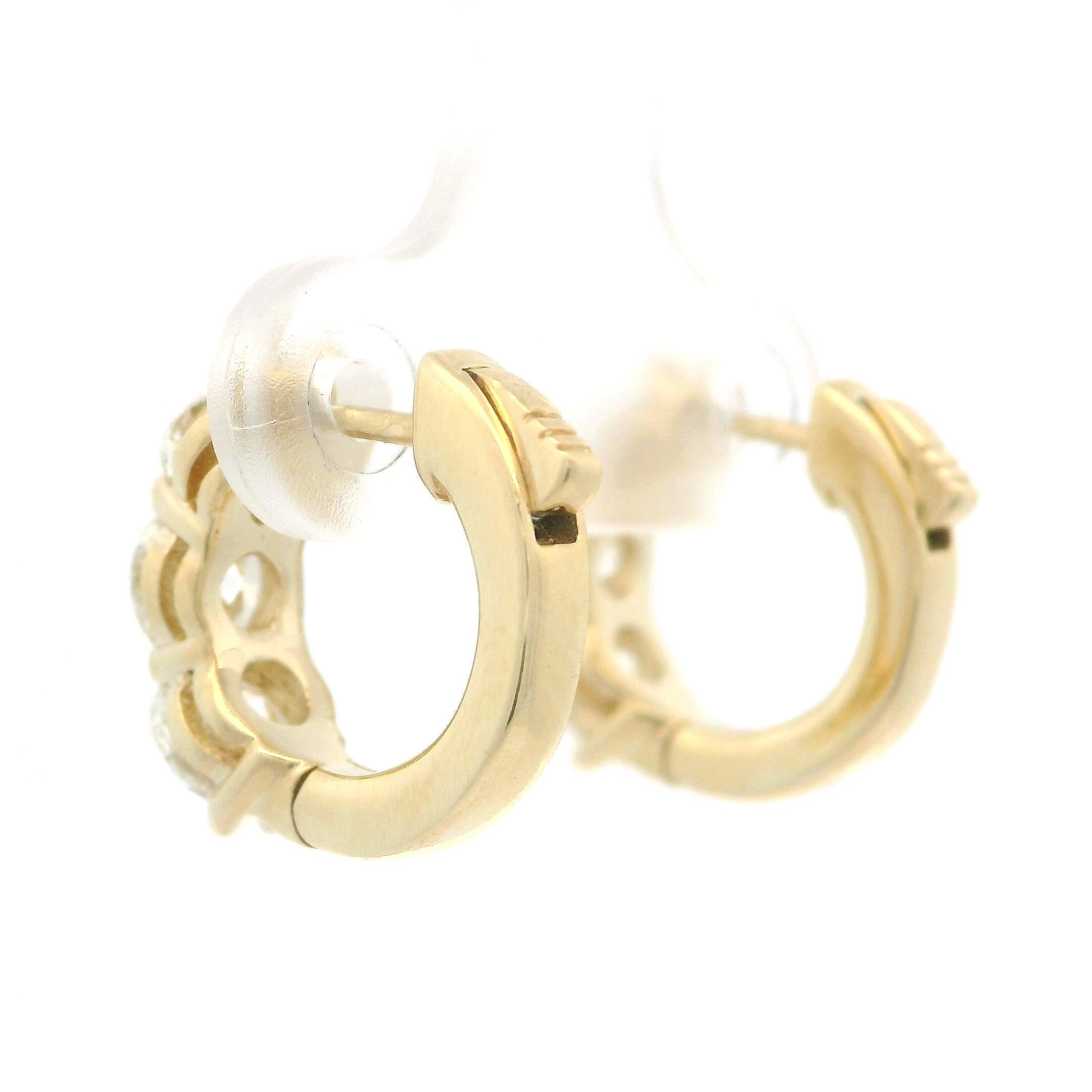 Boucles d'oreilles huggie en or jaune 14 carats GIA 2,72 ctw 6 diamants ronds F FL grand format, neuves en vente 6