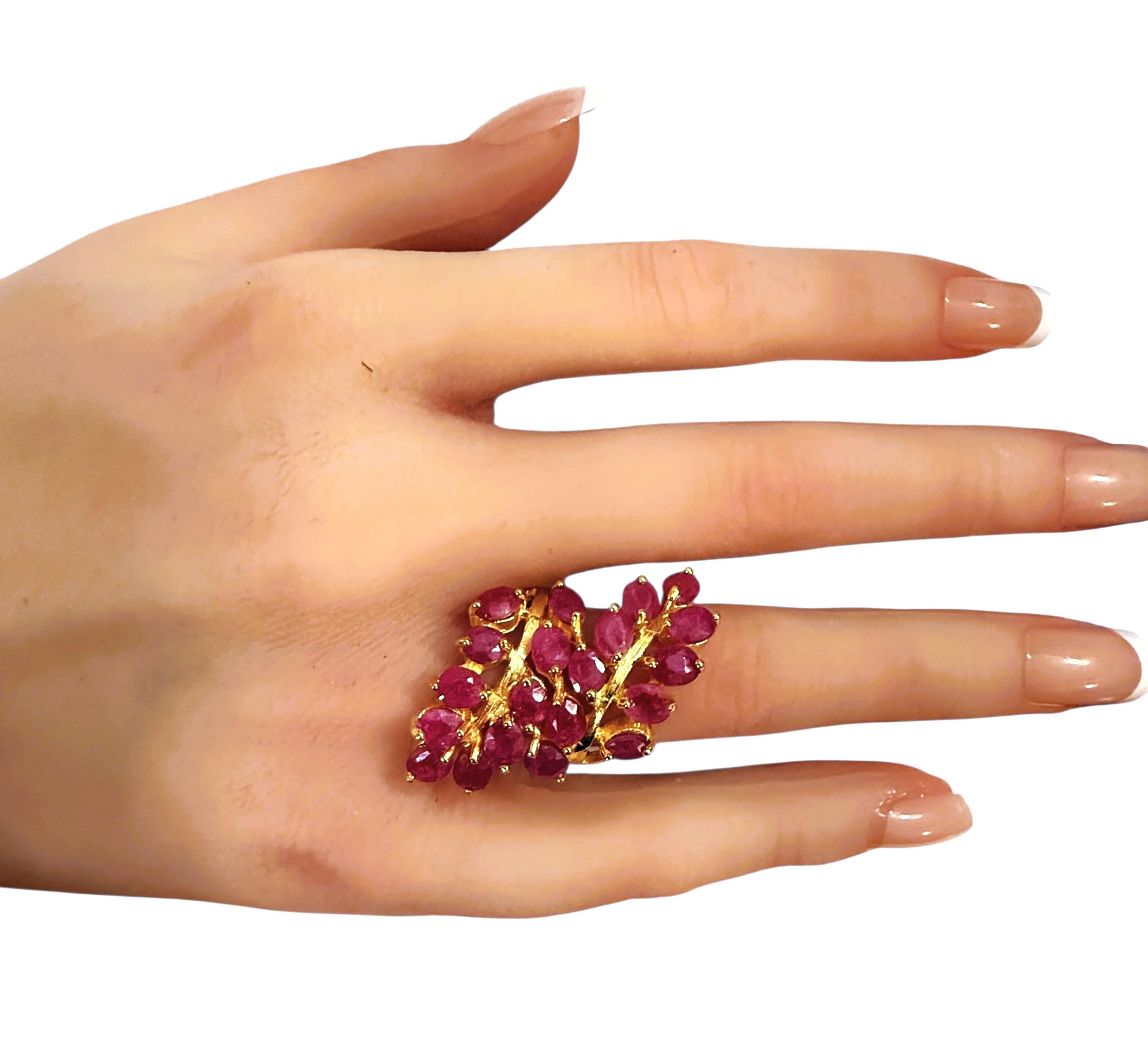 New 14k Yellow Gold PL 7.0 Ct Oval Cut Ruby Sterling Ring Size 6.5 en vente 4