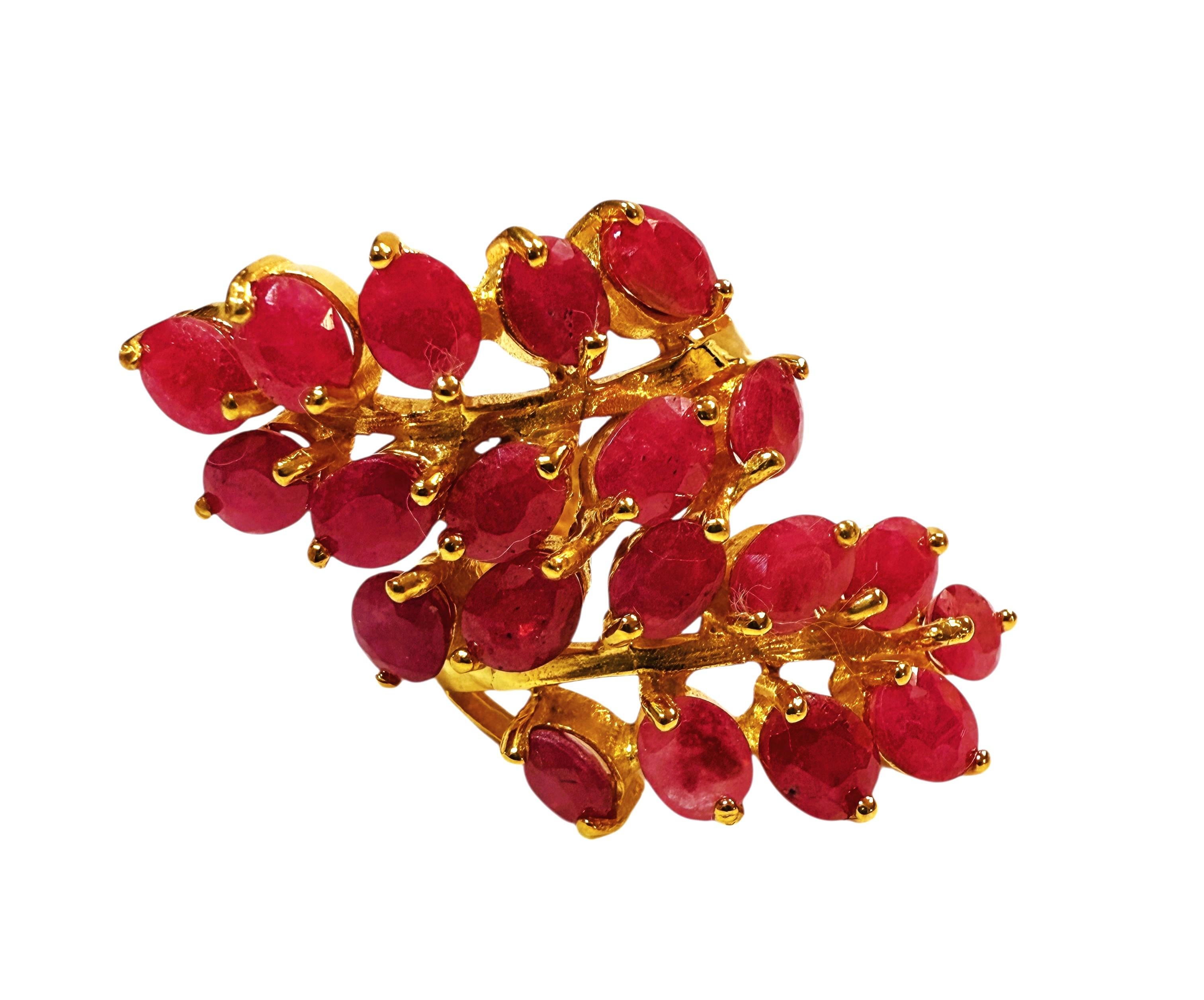 New 14k Yellow Gold PL 7.0 Ct Oval Cut Ruby Sterling Ring Size 6.5 Neuf - En vente à Eagan, MN