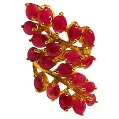 New 14k Yellow Gold PL 7.0 Ct Oval Cut Ruby Sterling Ring Size 6.5