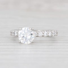 New 1.51ctw Diamond Engagement Ring Platinum GIA Round VS2 Solitaire w Accents