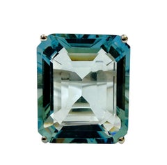 New 15.70 Carat Swiss Blue Topaz Solitaire 925 Sterling Silver Ring Size 7.75