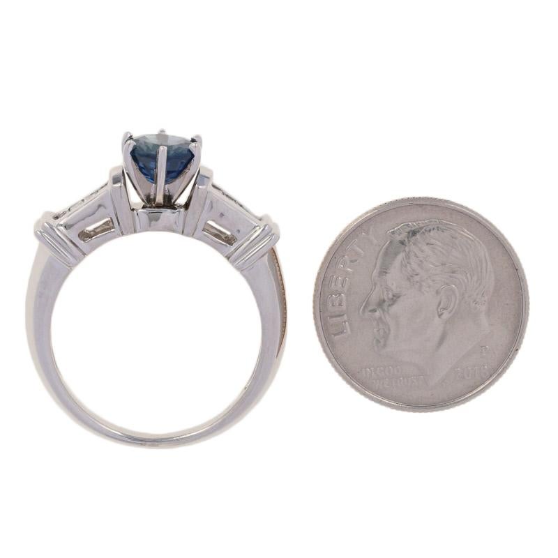 For Sale:  New 1.57ctw Round Cut Sapphire & Diamond Ring, 900 Platinum & 14k White Gold 4