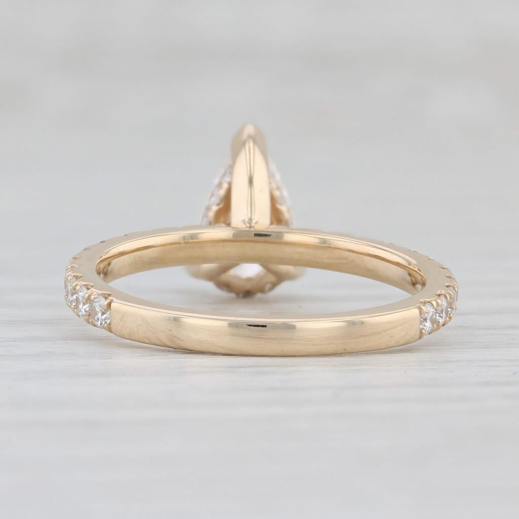 New 1.5ctw Pear Diamond Engagement Ring 14k Yellow Gold Size 6.25 In Good Condition For Sale In McLeansville, NC