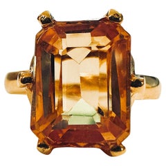 New 16.11 Carat Fancy cut Golden Yellow Sapphire Y Gold PL Sterling Ring
