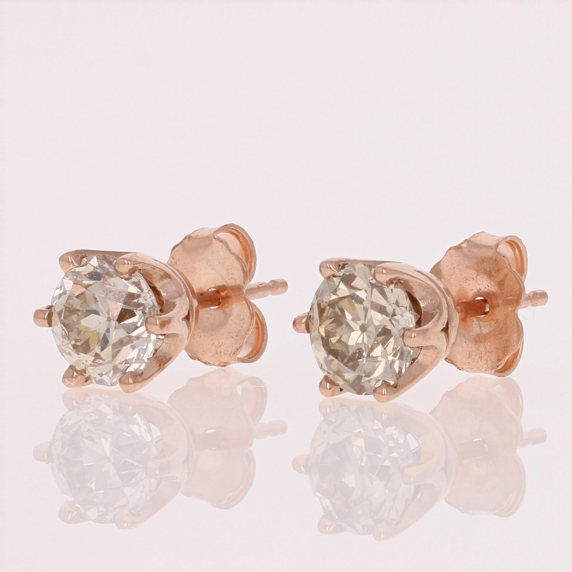 Get ready to shine! Fashioned in 14k rose gold, these NEW stud earrings are set aglow with champagne brown diamonds held in six-prong mounts.

Metal Content: Guaranteed 14k Gold as stamped

Stone Information:
Natural Diamonds -  
Clarity: SI1 -
