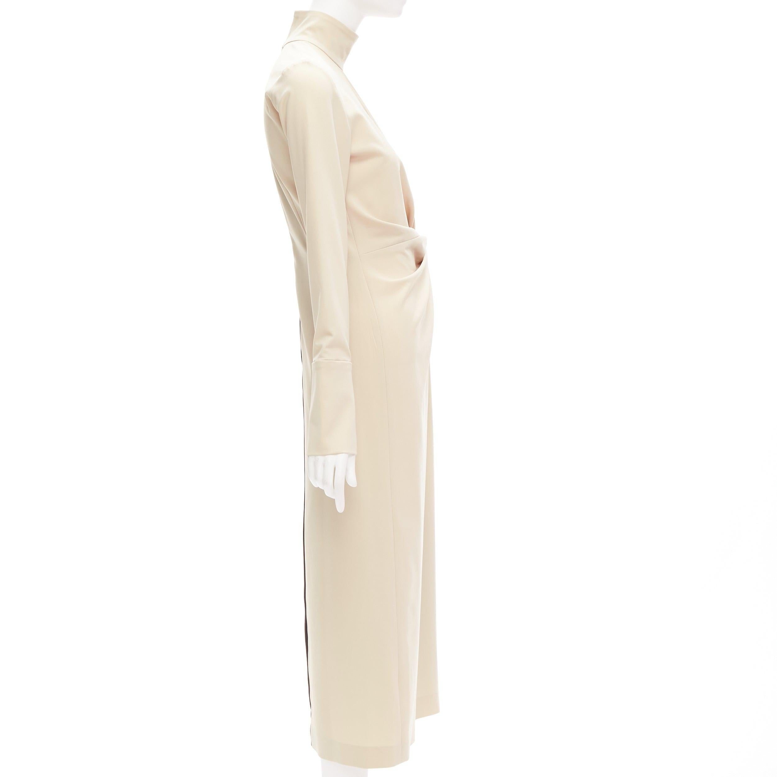 new 16ARLINGTON Morie black nude bicolor knot front cruella de Ville dress UK8 S In New Condition In Hong Kong, NT