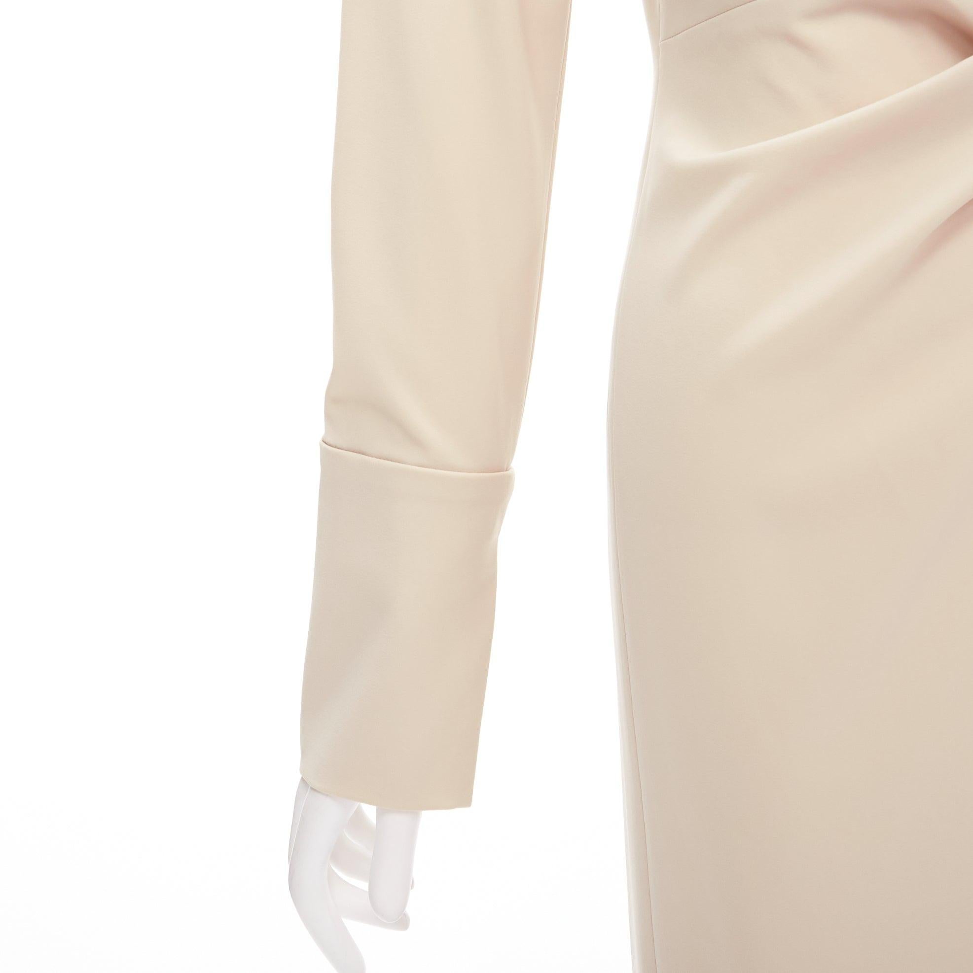 new 16ARLINGTON Morie black nude bicolor knot front cruella de Ville dress UK8 S 2